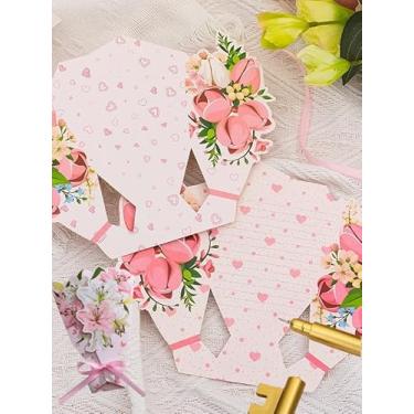 Imagem de 1 cartão de felicitações de ornamento floral 3D com laço de fita e sentimentos cobertos de ouro - presente de desejos de Natal dos namorados para amor e gratidão, girassol