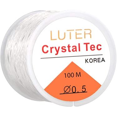 Imagem de Cordão elástico de cristal transparente de 0,5 mm para fazer joias, colar, pulseira, linha de miçangas (100 m)