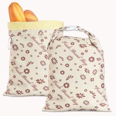 Imagem de Sacos de pão de cera de abelha para massa fermentada 43 cm x 30 cm, saco selado com fecho de pressão, saco reutilizável de cera de abelha de algodão para pão caseiro, preservação de frescor