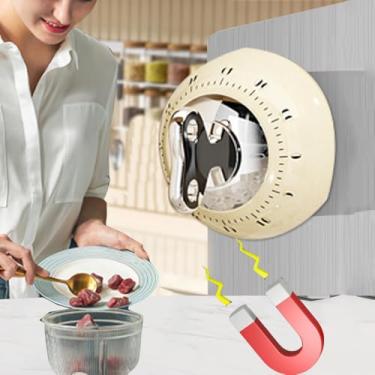 Imagem de 1 peça temporizador magnético de cozinha, temporizador digital, contagem regressiva, despertador, mecânico, cozinha, chuveiro, 7,6 x 6,5 cm (branco)