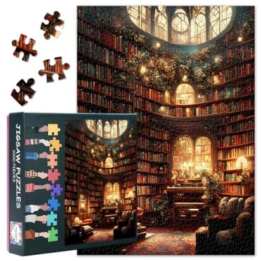 Imagem de Jigsaw Puzzle for Adults 1000 Pieces, 1000 Piece Puzzles for Adults - Luxury Library with Bookshelf and Decorative Ornaments, Challenging Adult Jigsaw Puzzles (27.5x19.7 Inches)