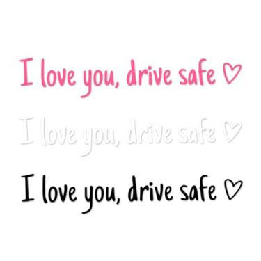 Imagem de Adesivos de espelho de direção de segurança I Love You, decalques de vinil retrovisores seguros, "I Love You with Heart", adesivos para espelhos retrovisores e presentes para motorista do Windows