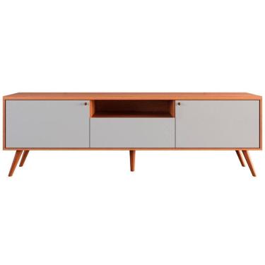 Imagem de Rack Bancada Para Tv De Até 70 1 Porta 2 Gavetas Rivire 1.8 Jequitiba/off White