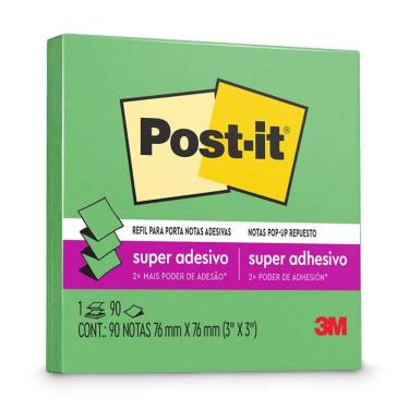 Imagem de Bloco Post-it refil verde sorte 76x76mm 90 fls 3M
