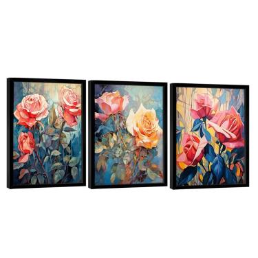 Imagem de Conjunto De Quadros Trio Flores -- Br Artes