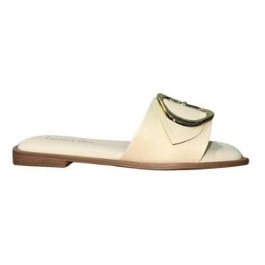Imagem de Sandália Rasteira Slide Feminino Beira Rio 8550.100 Creme-Feminino