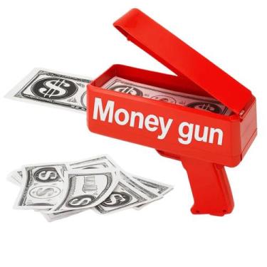 Imagem de Lança Notas Dinheiro Brinquedo Lançador Money Gun Festa Aniversario Ev