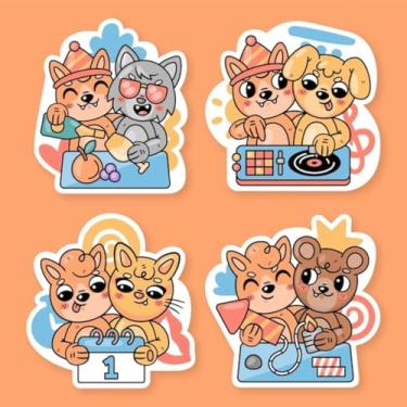 Imagem de Adesivos de Animais Kawaii para Quarto e Cadernos Decoração Infantil Festa de Ano Novo 50x50cm