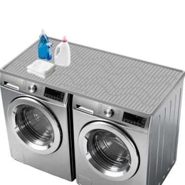 Imagem de Lorvain Capas de lavadora e secadora para a parte superior, tapete protetor de silicone antiderrapante à prova d'água de borracha de silicone para máquina de lavar e secar em casa, cozinha, lavanderia