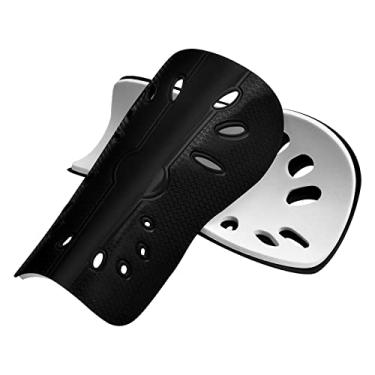 Imagem de Caneleiras de futebol, camada dupla respirável e leve, para homens, mulheres e jovens (preto)