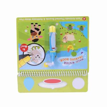 Imagem de Hztyyier Livro Portátil de Desenho de água para Crianças, Chaot - Brinquedos de Pintura Com Caneta Reutilizável, Arte Educacional - Ideal para Interesse Precoce Em Pintura Fácil de Usar, Bobina Lealdade (fazenda)