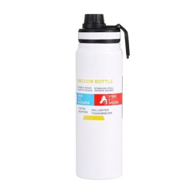 Imagem de Garrafa Termica Inox 800ml com Alca e Bico Squeeze Esportiva para Academia Trabalho Viagem (BRANCA)