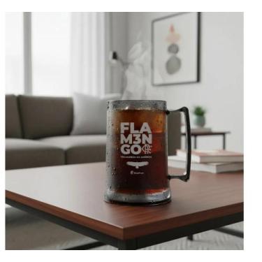 Imagem de Caneca gel 300ml - flamengo libertadores preta - BRASFOOT