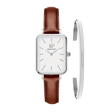 Imagem de Relógio Quadrado Feminino Elegante + Bracelete Ajustável