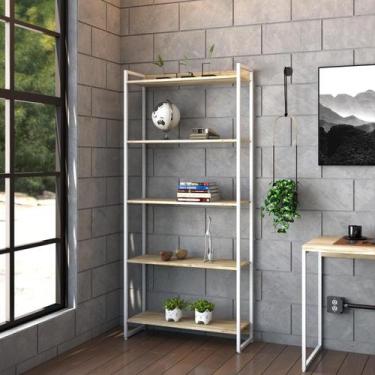 Imagem de Estante Dynamica 80X30X187cm C/05 Prateleiras Estrutura Branca - Compa