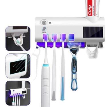 Imagem de Porta Escovas De Dente Uv Com Dispenser Automático De Pasta - MARKELK