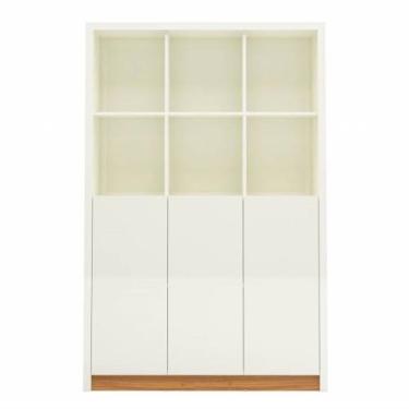 Imagem de Armario de Escritorio Aracatu 12 Nichos cor Off White com Freijo 1,20 