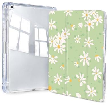 Imagem de Jngnpn Capa para iPad 9ª/8ª/7ª geração, 10,2 polegadas (versão 2021/2020/2019), capa transparente fina e tripla traseira transparente com suporte para lápis e capa hibernar/despertar automática