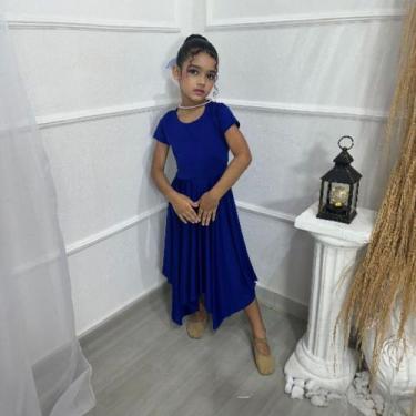 Imagem de Vestido de Dança Coreografia Infantil LISO 2 Meninas - Miss Flower, Az