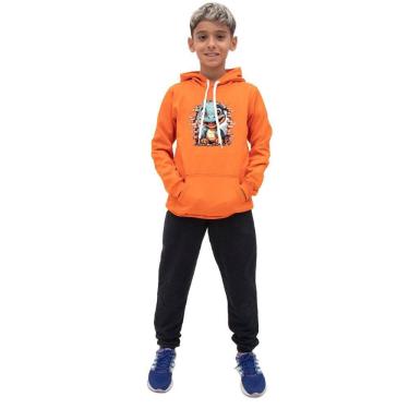 Imagem de Conjunto de Moletom Canguru Infantil Menino Estampa de Dinossauro Com Calça Alta Qualidade