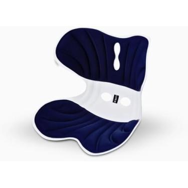 Imagem de Almofada de Apoio Lombar Cadeira Correção de Coluna Tamanho G, grande (Azul)