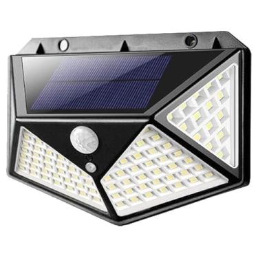 Imagem de Luminária solar de parede à prova d'água com 4 LEDs, ideal para jardins, paredes e varandas(100 Led)