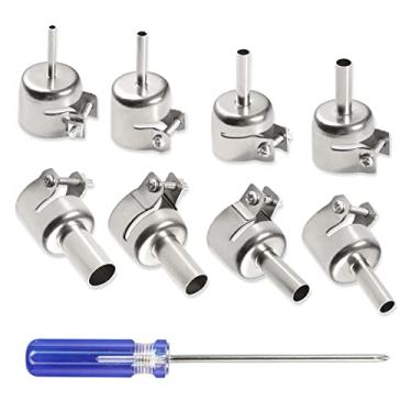 Imagem de 8 kits de bicos de pistola de calor para ferramentas de reparo de estação de solda de ar quente tipo bomba de ar, pontas de pistola de ar quente, pontas de acessórios de pistola de calor para série