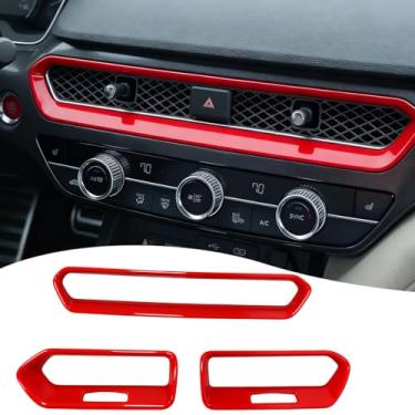 Imagem de MUXEE Consoles centrais Tampa de saída de saída A/C, para Acura Integra 2023 2024 2025, painel AC Air Vent Outlet Trim Car Sport Interior Acessórios - Vinho Vermelho