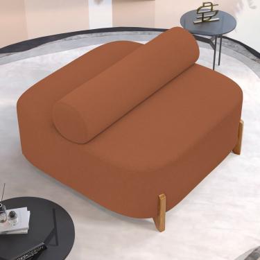 Imagem de Sofá Ilha Orgânico Living Closet Evo 125cm 02 Lugares Bouclê Terracota - Desk Design Terracota