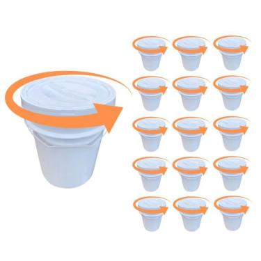 Imagem de Balde Para Abastecer Máquina 20L E Tampa Rosca - Kit 15 Pçs