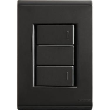 Imagem de Conjunto 4x2 Com 2 Interruptores Simples 10 A 250 V Tramontina Liz Grafite