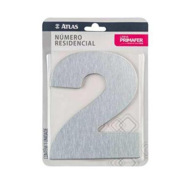 Imagem de Número Residencial Adesivo Cromado 2 - Alumínio Acm 13x12cm - Fita 3m Vhb - Interno-externo