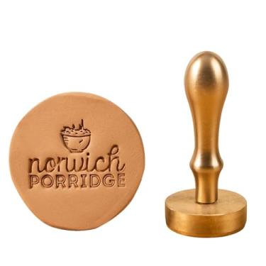 Imagem de Carimbo de cerâmica personalizado, ferramenta de cerâmica personalizada com texto ou iniciais, assinatura de argila, sabão e chocolate (7 cm)