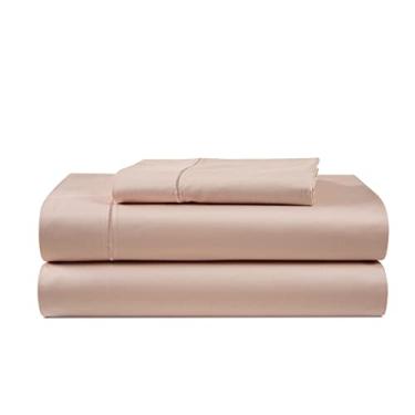 Imagem de LANE LINEN Lençóis de cama solteiro de luxo 100% algodão egípcio, totalmente elástico, reforçado, 38 cm, bolso extra profundo, tecido de cetim macio e confortável para acabamento sedoso - Rosa sépia