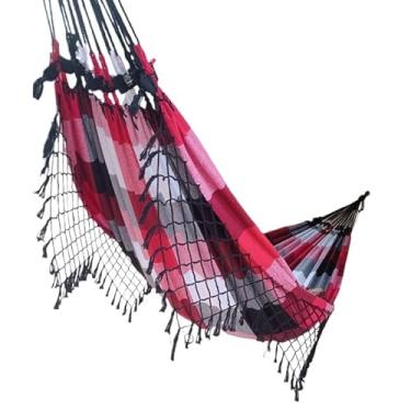Imagem de Rede De Descanso dormir Em Tear De Casal Gigante(cinza com braco e vermelho)