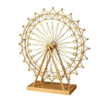 Imagem de Generic Escultura decorativa giratória em metal, roda dourada para mesa, ideal para lojas, entradas, estantes e escritórios, Style C