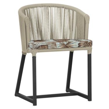 Imagem de Cadeira De Jantar Noronha Alumínio Preta E6 Trama  Rami