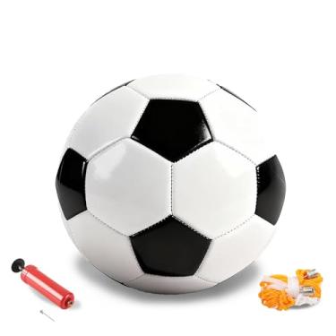 Imagem de Bola de futebol com bomba de couro macio, bolas de futebol para adolescentes, meninos, meninas, jovens jogadores de futebol, habilidades para treinamento, presentes