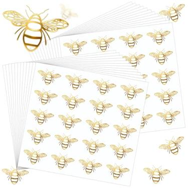 Imagem de 480 peças de adesivos de abelha, adesivos de selo de envelope de abelha de folha dourada adesivos de abelhas autoadesivos transparentes para vale-presente artesanato chá de bebê lembrancinhas de festa