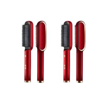 Imagem de Kit 2 Escovas Pente Alisadora Profissional 5 em 1 Alisa Hidrata Modela Alinha e Anti-Frizz Bivolt 127v/220v/ by Juliette