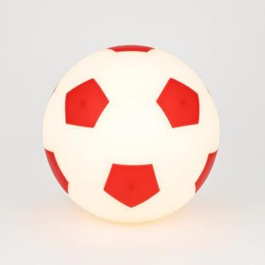Imagem de Luminária Bola de Futebol - Branca e Vermelha