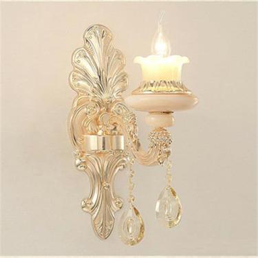 Imagem de Luminária de parede contemporânea de cristal para interiores, estilo europeu, luxuosa, com LED, para decoração de sala de estar, quarto, escritório, quarto modelo, hotel, casa de campo, corr