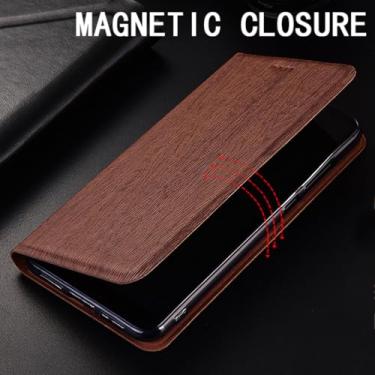 Imagem de POYUFRG Capa carteira para Xiaomi 17 Pro Max/17 Pro/17, capa de couro com estampa de árvore retrô flip magnética com suporte para cartão, vermelha, 17 Pro