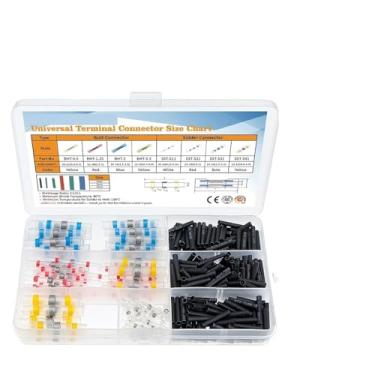 Imagem de 350 peças conectores de fio elétrico tubo de solda isolado terminal termorretrátil solda à prova d'água