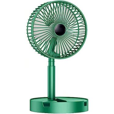 Imagem de YWangQiang Mini ventilador de pé com 3 configurações de velocidade, ventilador de mesa recarregável por USB, ventilador de bolso dobrável para saída/caminhada/acampamento/esportes silencioso