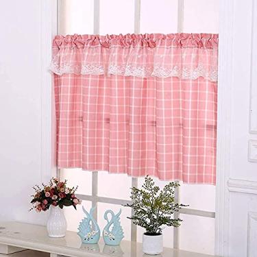 Imagem de Cortinas de cozinha Cafe Pastorale Art Scheibengardine Bistrô Gardine Cortina curta infantil com padrão de desenho animado cortina decorativa, A, L 120 × A 100 cm (47 × 39 pol.)