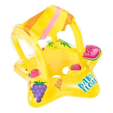 Imagem de Boia Bote Inflável Criança Para Bebê Fralda Com Cobertura Contra Sol P