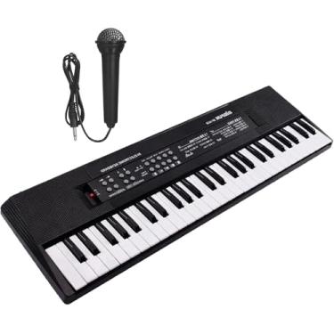 Imagem de Teclado de piano elétrico, teclado infantil musical digital, 61 teclas, órgão eletrônico preto