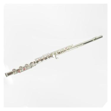 Imagem de Flauta Flauta Tom C 17 Furos Abertos e Fechados Duplo Uso Material de Cobre Branco Superfície Banhado a Prata