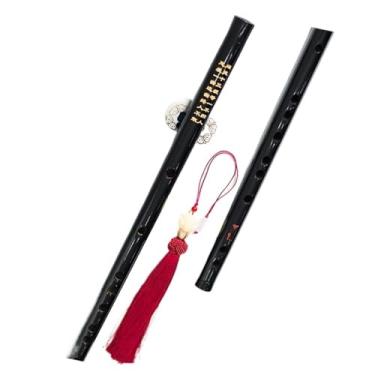 Imagem de Flauta de bambu vintage preta para iniciantes em instrumento de sopro afinado G